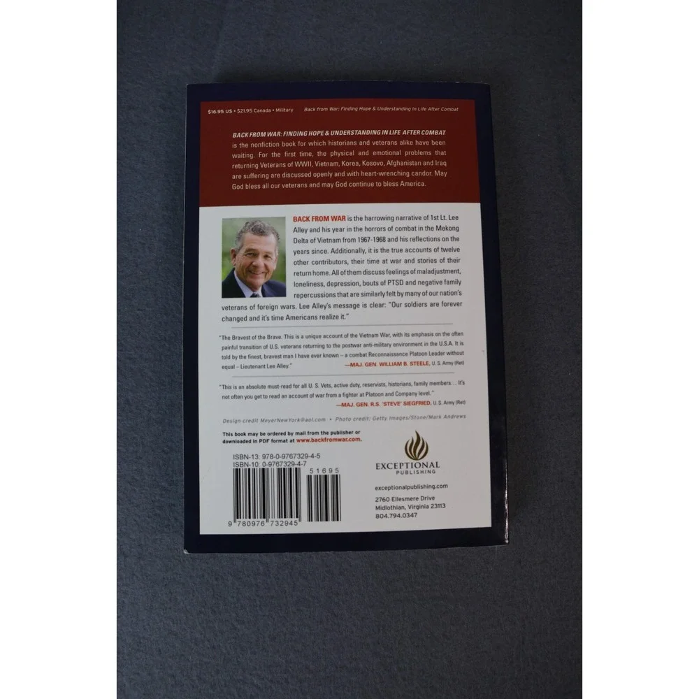 Back from War: Finding Hope and Understanding in Life After Combat Signed by LEE